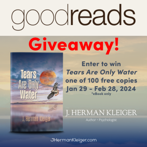 Goodreads giveaway Tears Are Only Water by @Jhermankleiger #giveaway #book #mentalhealth #fiction 